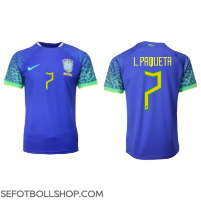 Billiga Brasilien Lucas Paqueta #7 Borta fotbollskläder VM 2022 Kortärmad